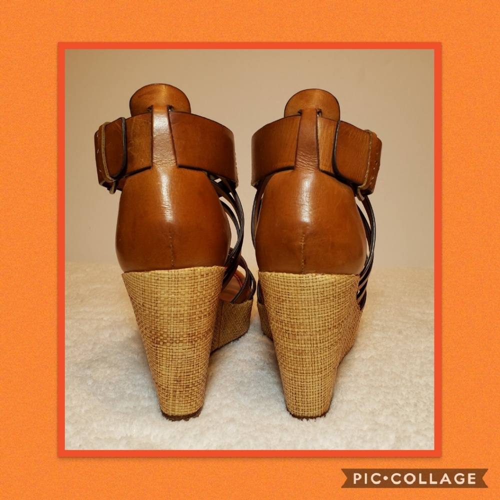 Trask Platform Leather Wedges Size 9 - Picture 7 of 8